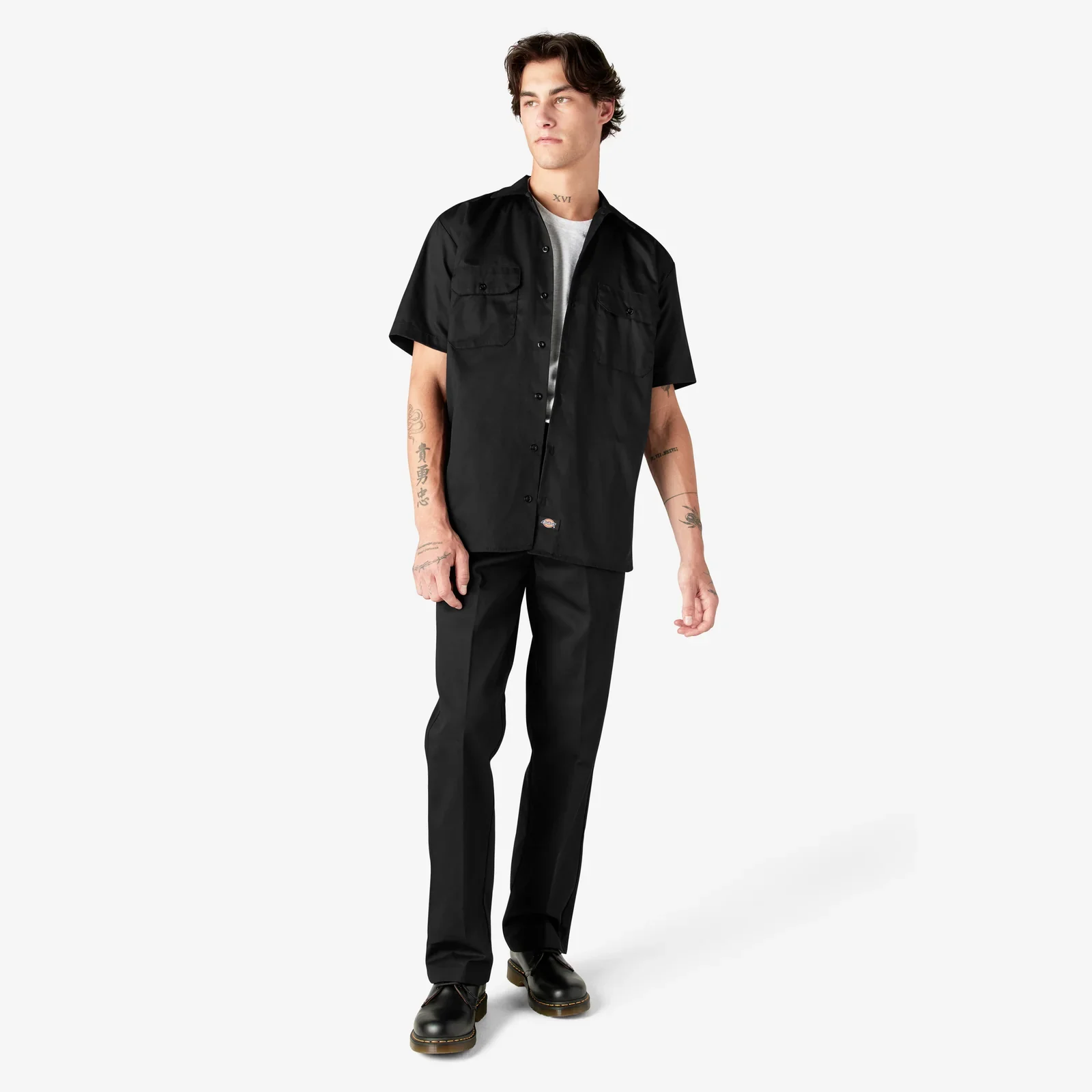 DICKIES MENS S/S WORK SHIRT (1574)-BLACK - Image 4