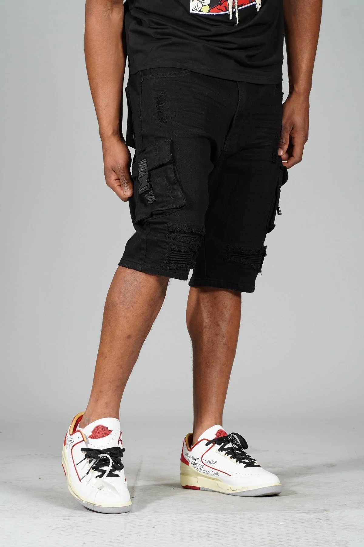 M936 Makobi Denim Cargo Shorts - Image 3