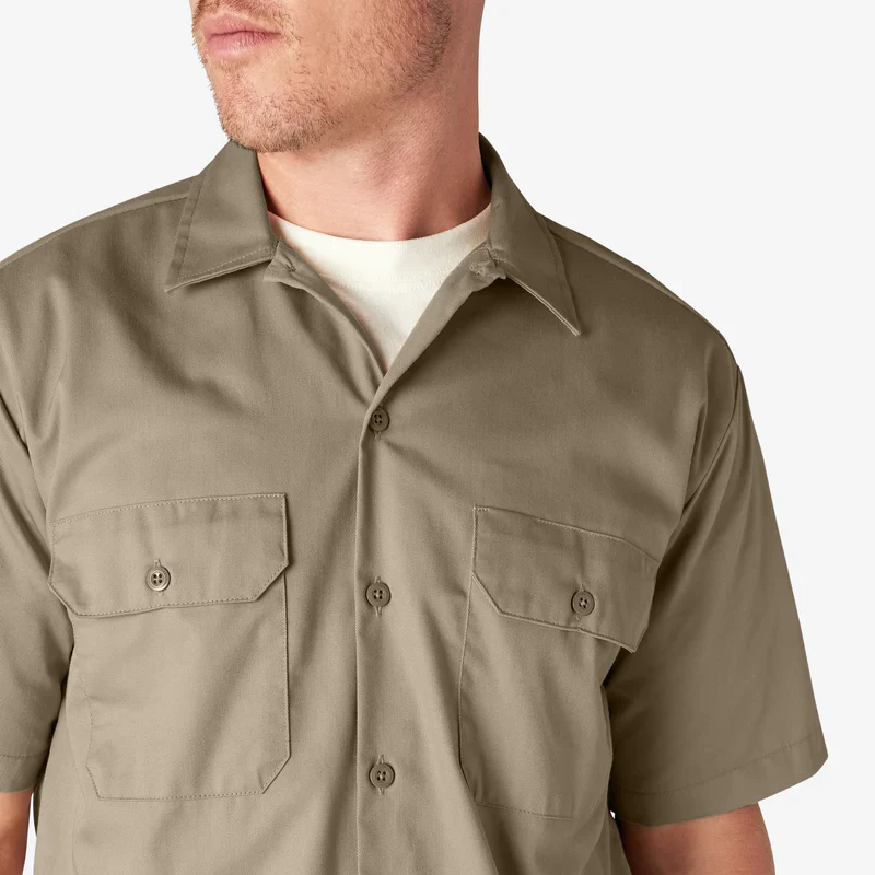 MENS S/S WORK SHIRT (1574)- DESERT SAND - 0DS - Image 6