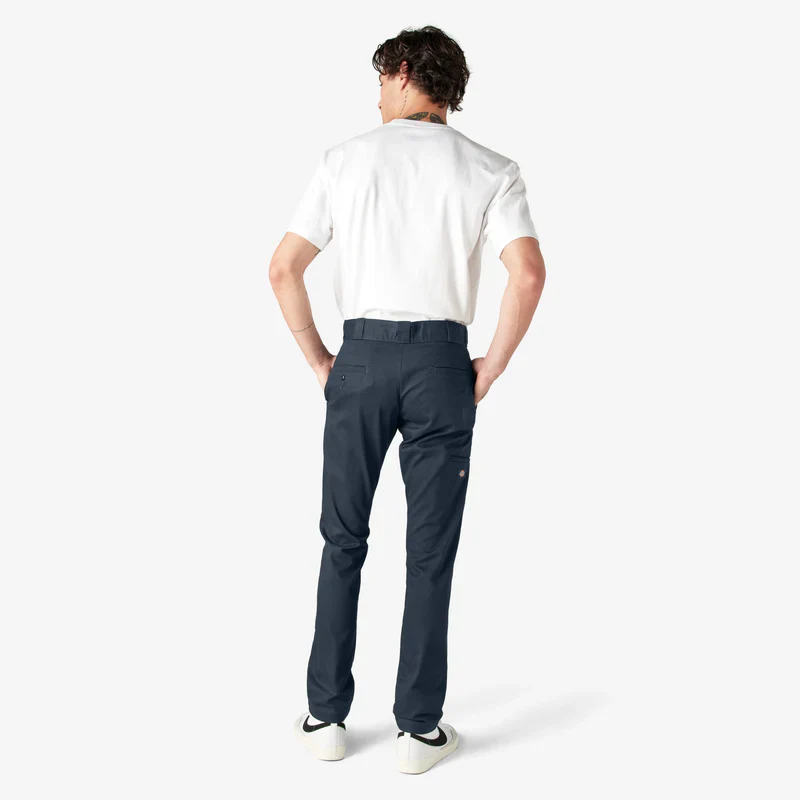 MENS TWILL DOUBLE KNEE WORK PANT -DARK NAVY-0DN (WP811) -Skinny Fit - Image 4